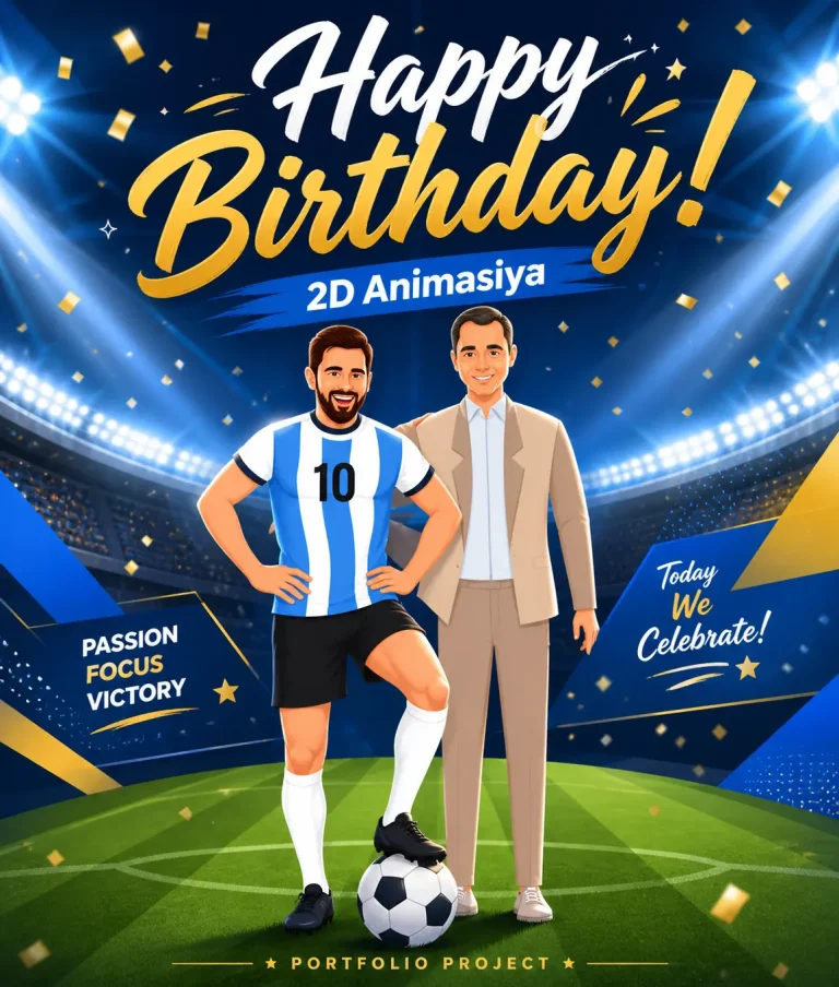 “Happy birthday Mr. Adnan!” 2D Animasiya