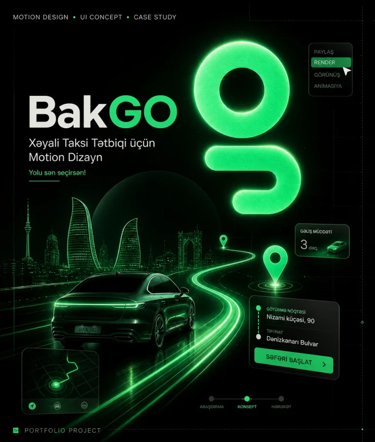 🚕 BakGO – Xəyali Taksi Tətbiqi üçün Motion Dizayn